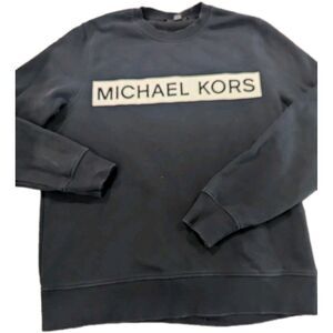 Michael Kors Men's Cotton Blend Crewneck Sweatshirt MK Logo Large